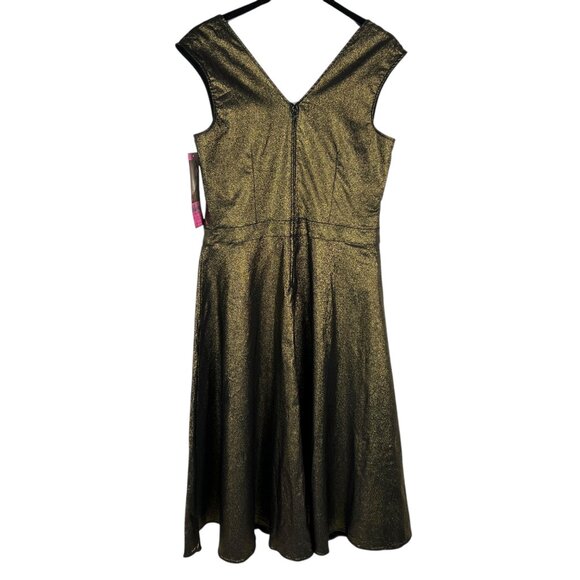 NWT Bettie Page Queen of Pinups Retro Fit and Flare Dress in Burnished Gold 20W - Picture 10 of 11